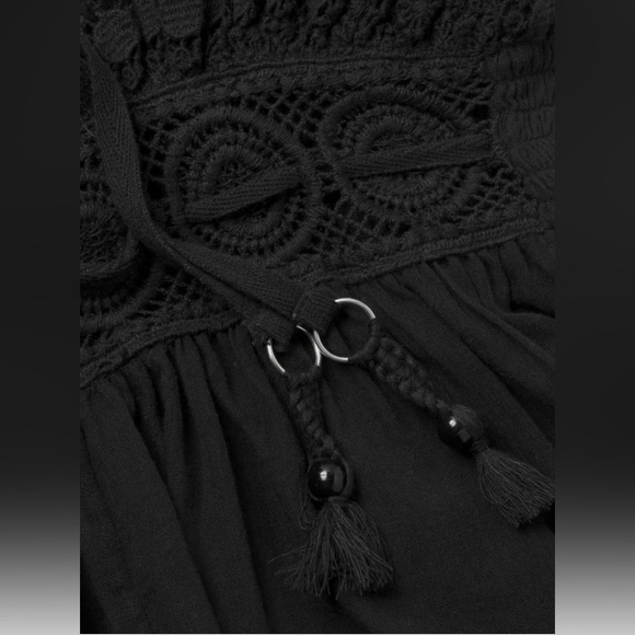 {NWT Ramy Brook Hilary Balloon Sleeve Embroidered Romper in Black Size Medium} - Picture 5 of 14